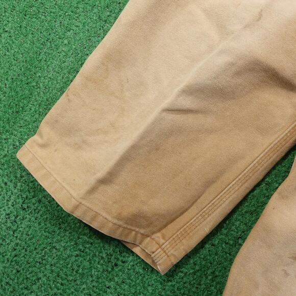 Carhartt Bib Overalls Mens 38x30 Brown Duck Double Knee Workwear Canvas R01 BRN - Picture 12 of 16